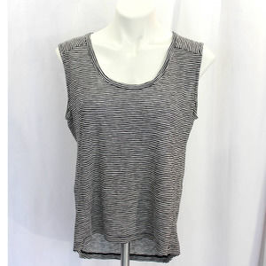 Athleta Thin Striped Sleeveless Hi Low Tank Top